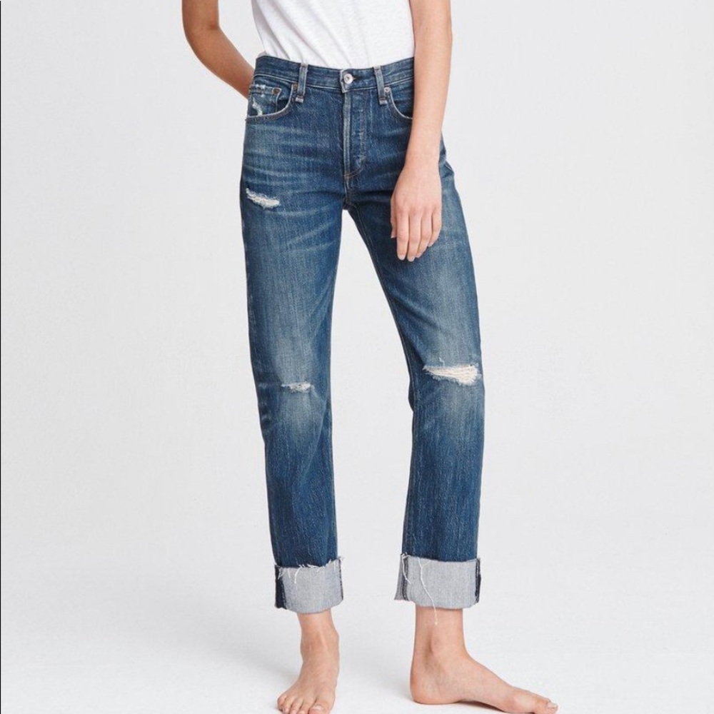 Rag & Bone Mid Rise Boyfriend Jean
